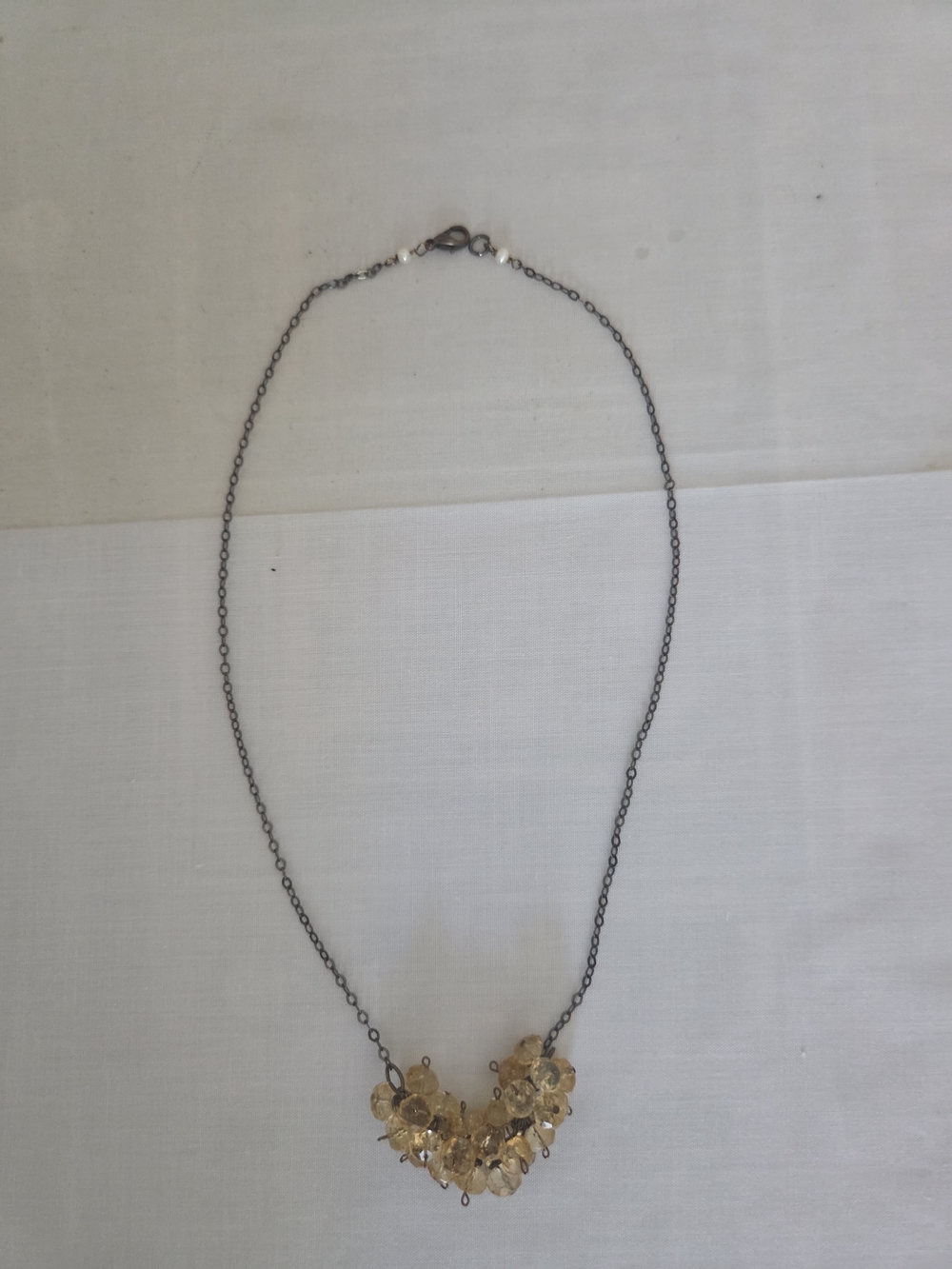 Delicate Champagne Crystal Cluster Necklace - Women Jewelry
